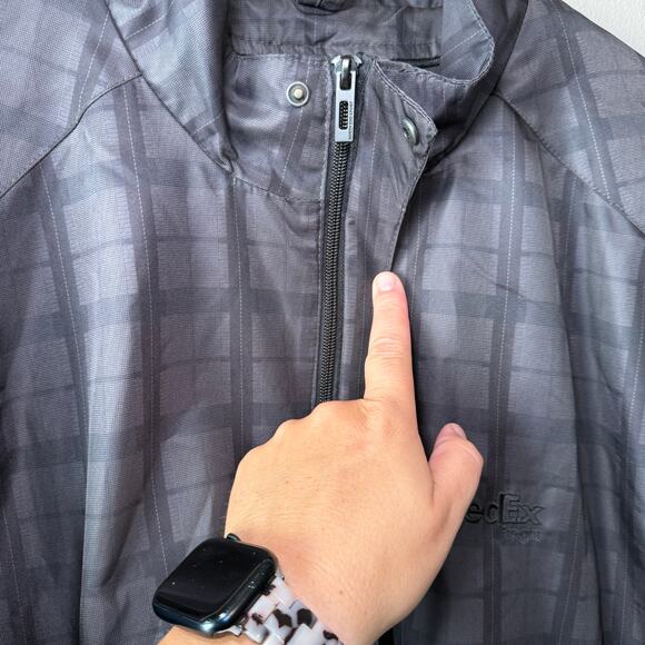 North End Sport FedEx Lightweight Water Resistant Plaid Print Jacket X-Large - Picture 6 of 12